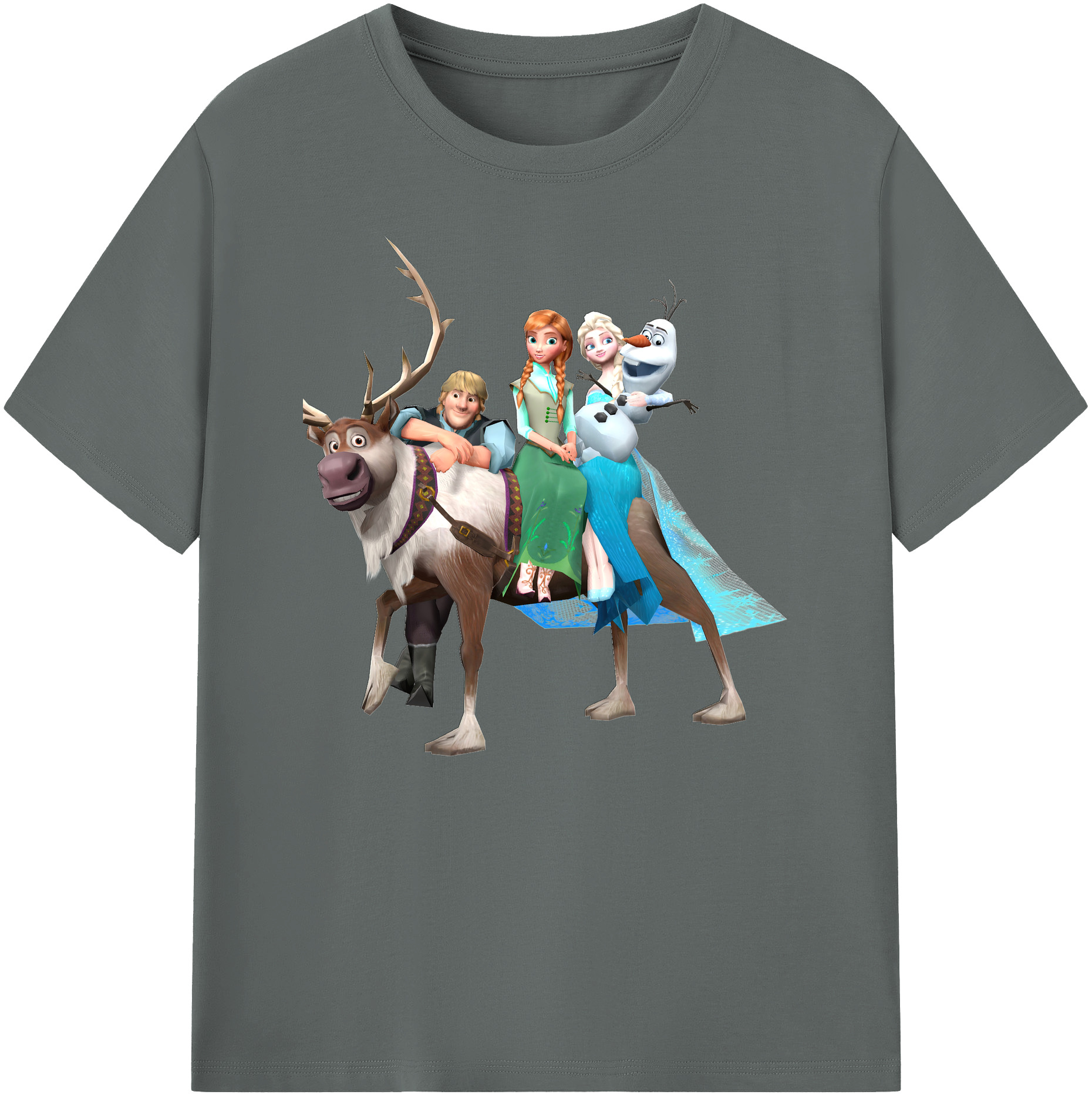 （画像用） アナと雪の女王 アンナ エルサ Frozen Anna Elsa 綿100％ メンズ半袖Tシャツ｜肌触りやわらか＆通気性